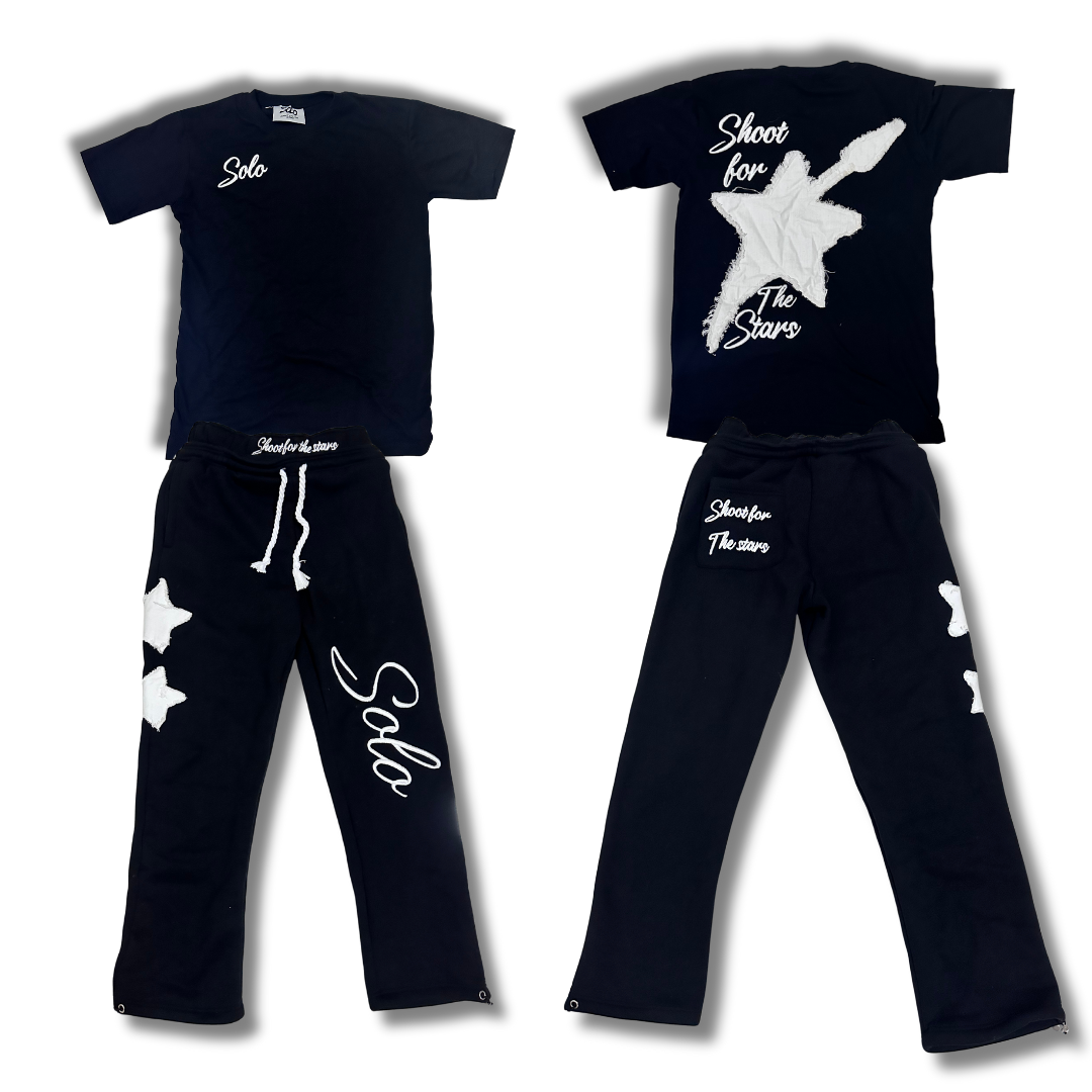 Solo SFTS Track Set (T-Shirt + Pants) - Black