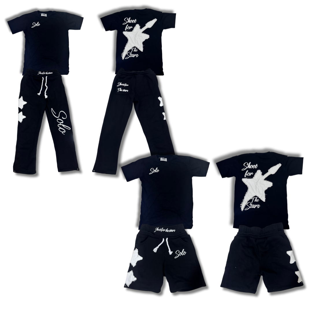 Solo SFTS Complete Set (T-Shirt + Shorts + Pants) - Black