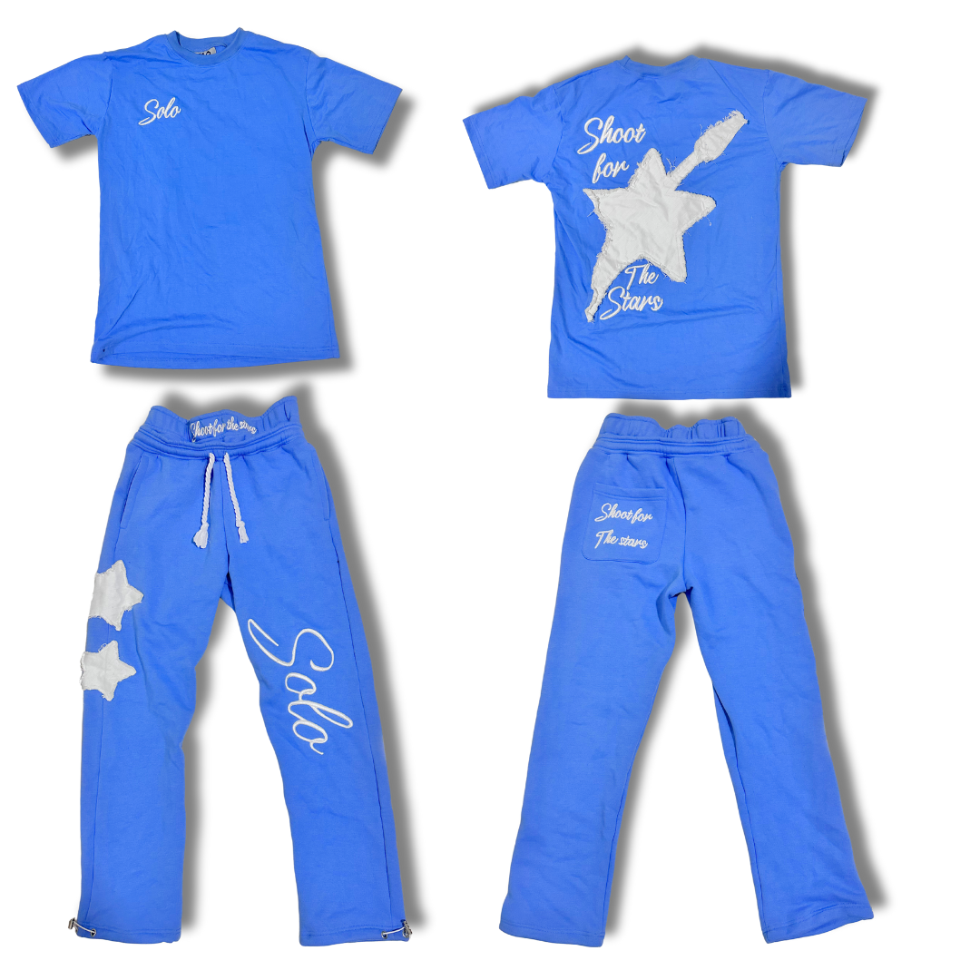 Solo SFTS Track Set (T-Shirt + Pants) - Blue