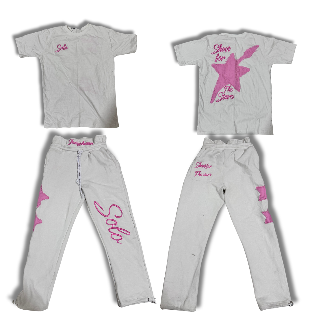 Solo SFTS Track Set (T-Shirt + Pants) - White