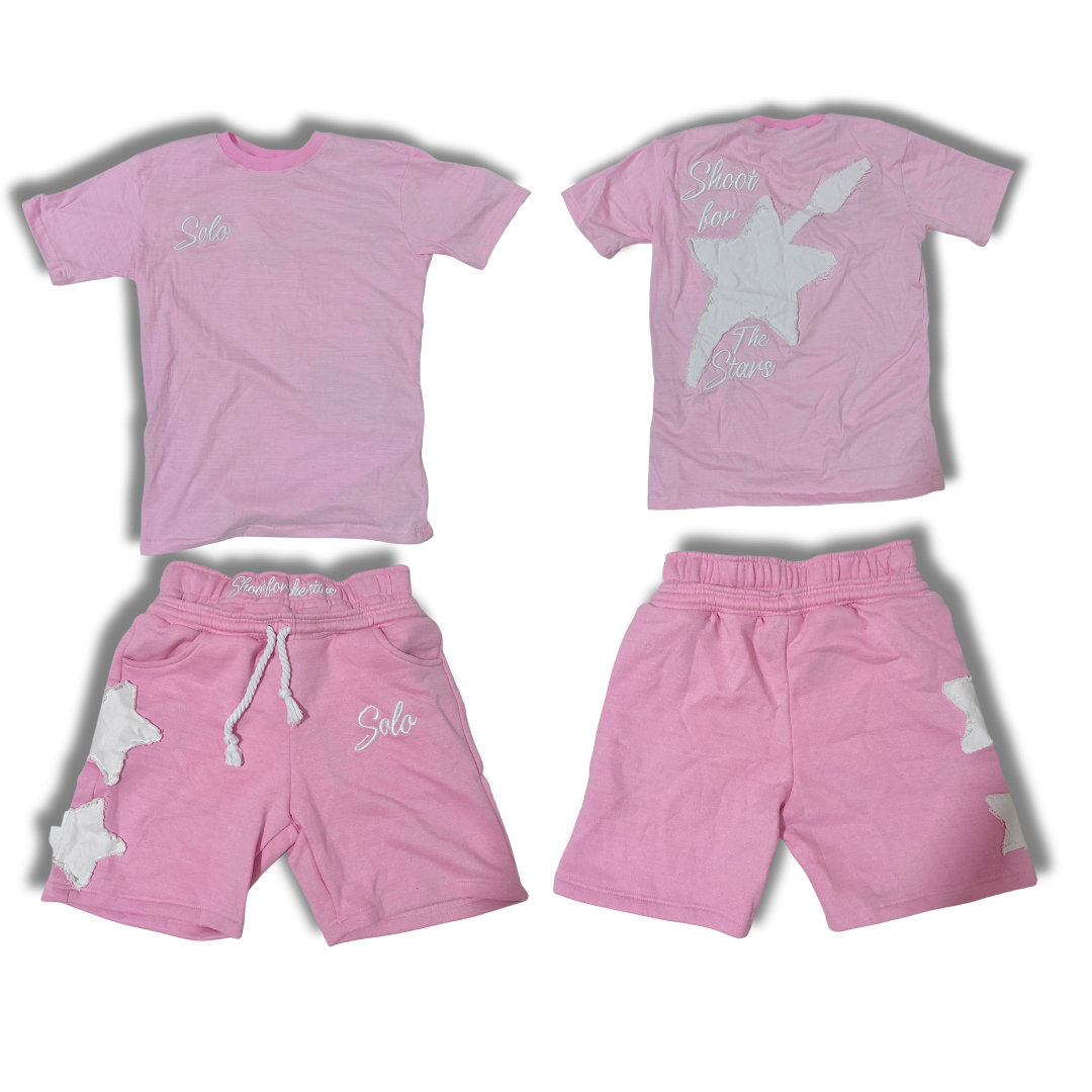 Solo SFTS Twin Set (T-Shirt + Shorts) - Pink