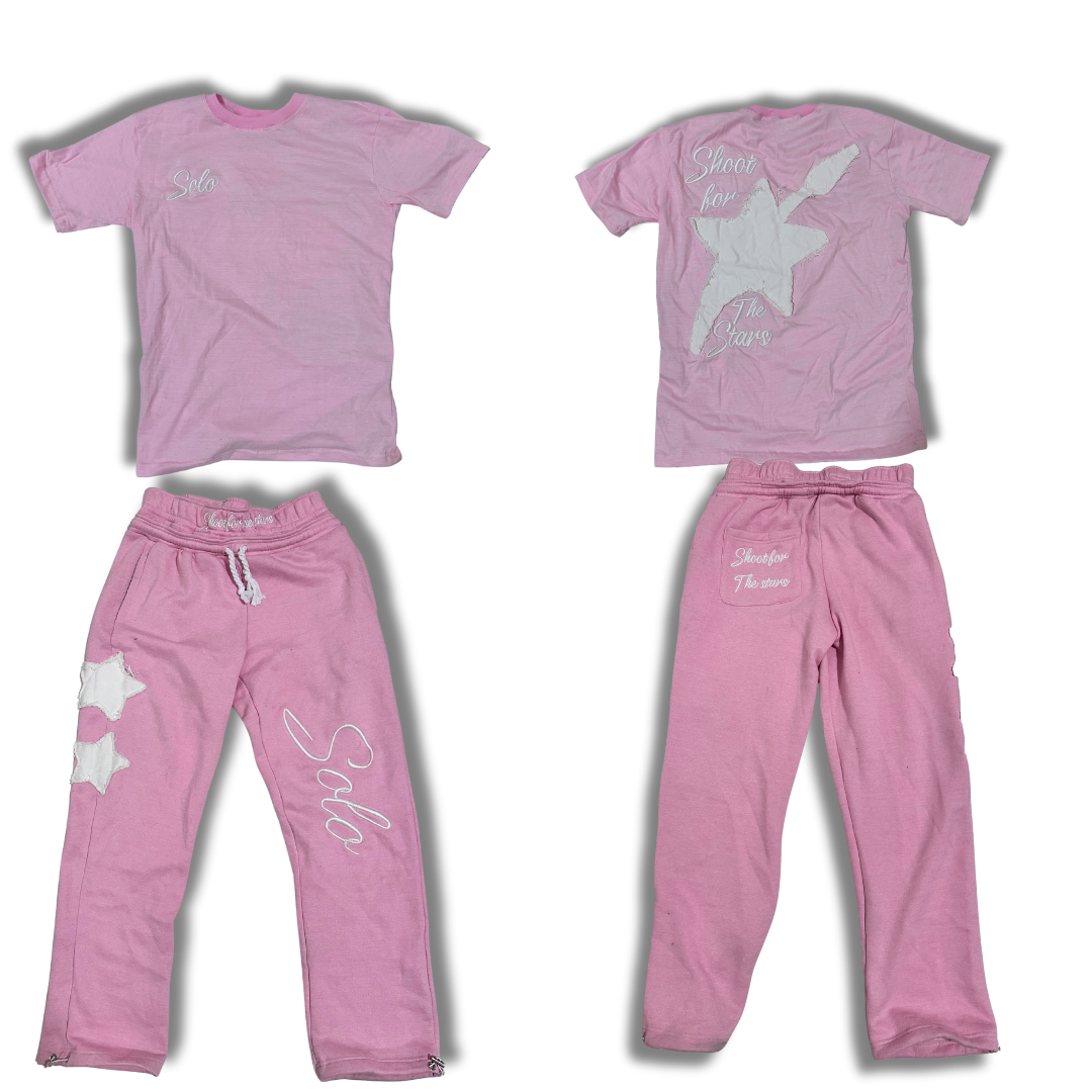 Solo SFTS Track Set (T-Shirt + Pants) - Pink