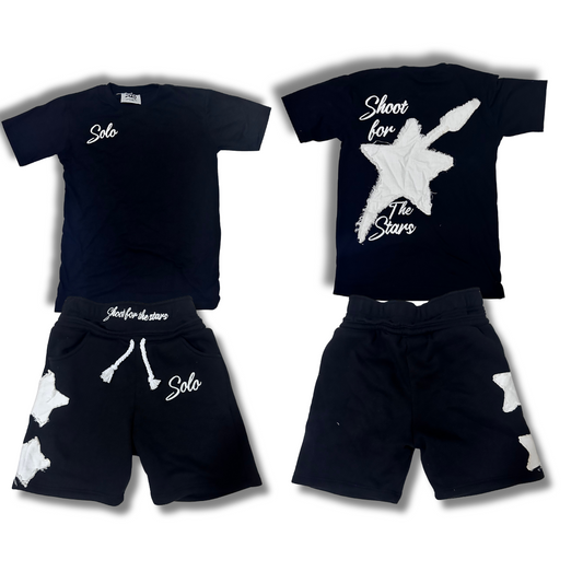 Solo SFTS Twin Set (T-Shirt + Shorts) - Black
