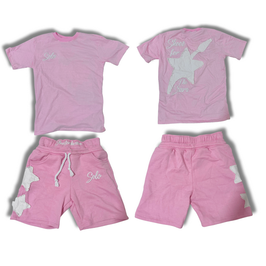 Solo SFTS Twin Set (T-Shirt + Shorts) - Pink
